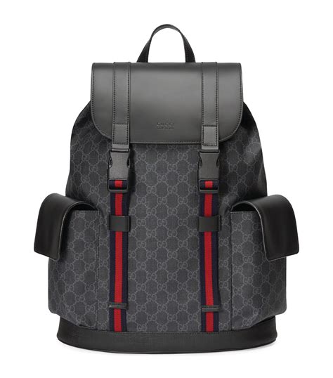 gucci leather backpack.